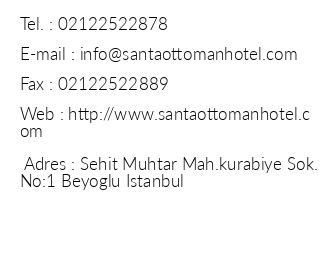 Santa Ottoman Hotel iletiim bilgileri